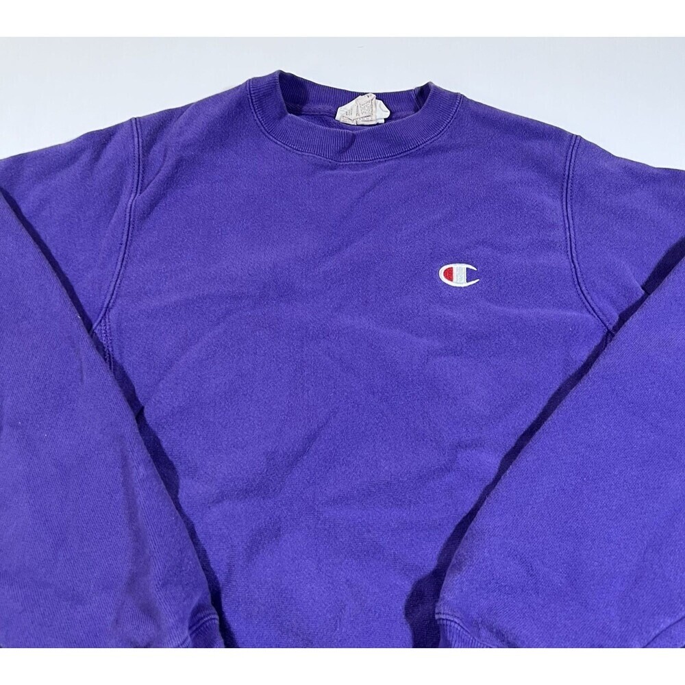 Champion Reverse Weave Purple Pullover Crew Neck Sweatshirt Adult Size XS - Picture 3 of 8